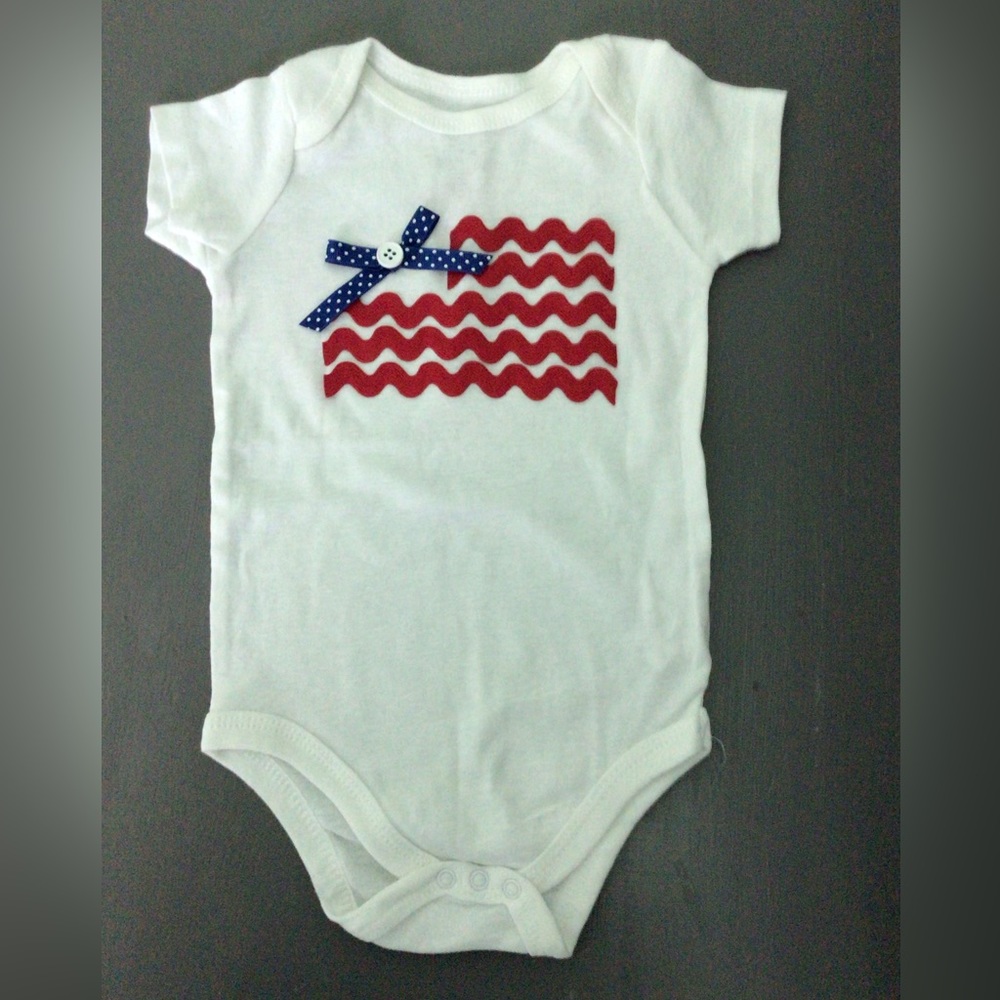 Handmade Baby onesie – patriotic NWOT